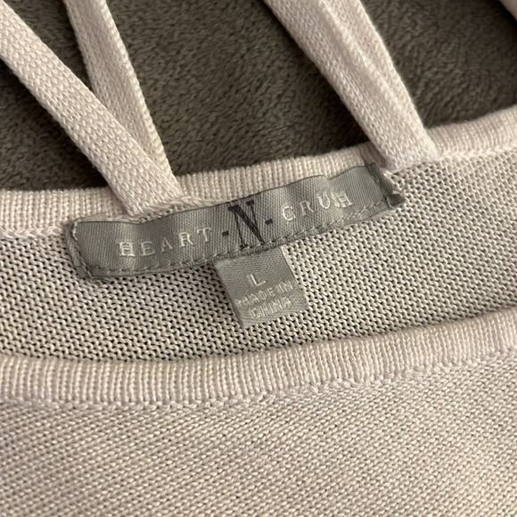 Heart N Crush White & Blue Lightweight Sweater Womans Size Large - Picture 4 of 8